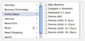 Facebook Privacy - Basic Advertiser Interest Pane