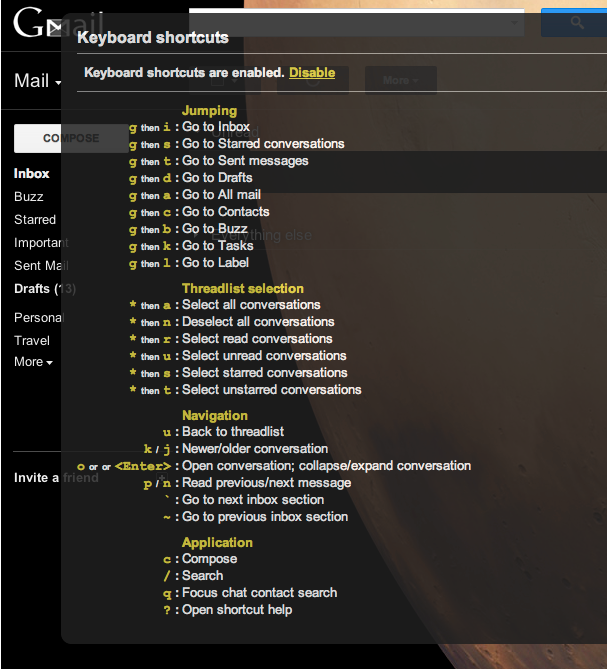 Gmail Keyboard Shortcuts