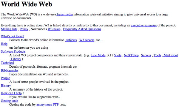 This is what the world's first website looked like.