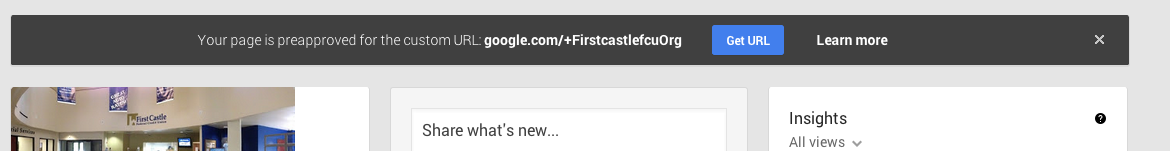 Google+ vanity URL is provided with "org" - for non profit?