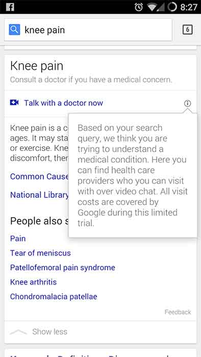 GoogleKneePainAnswerImage