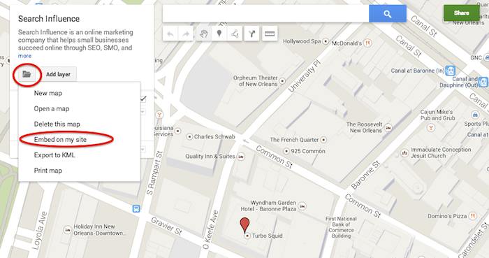 New Google My Maps Embed Location - Search Influence