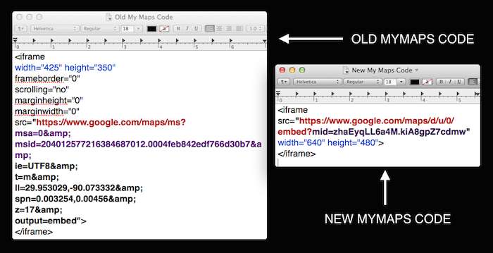 Google My Maps Embed Code Before and After - Search Influence