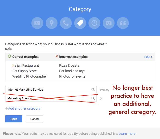 Google Plus Categories Guidelines - Search Influence