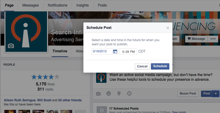 Facebook Scheduled Post Image - Search Influence