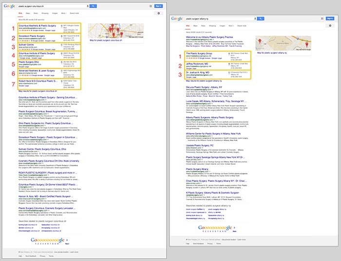 Search Influence - Google Maps Pack Plastic Surgeon