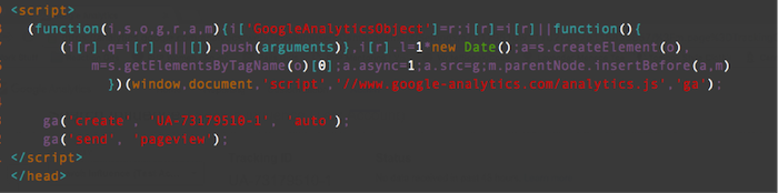 JavaScript Snippet For Google Analytics Image