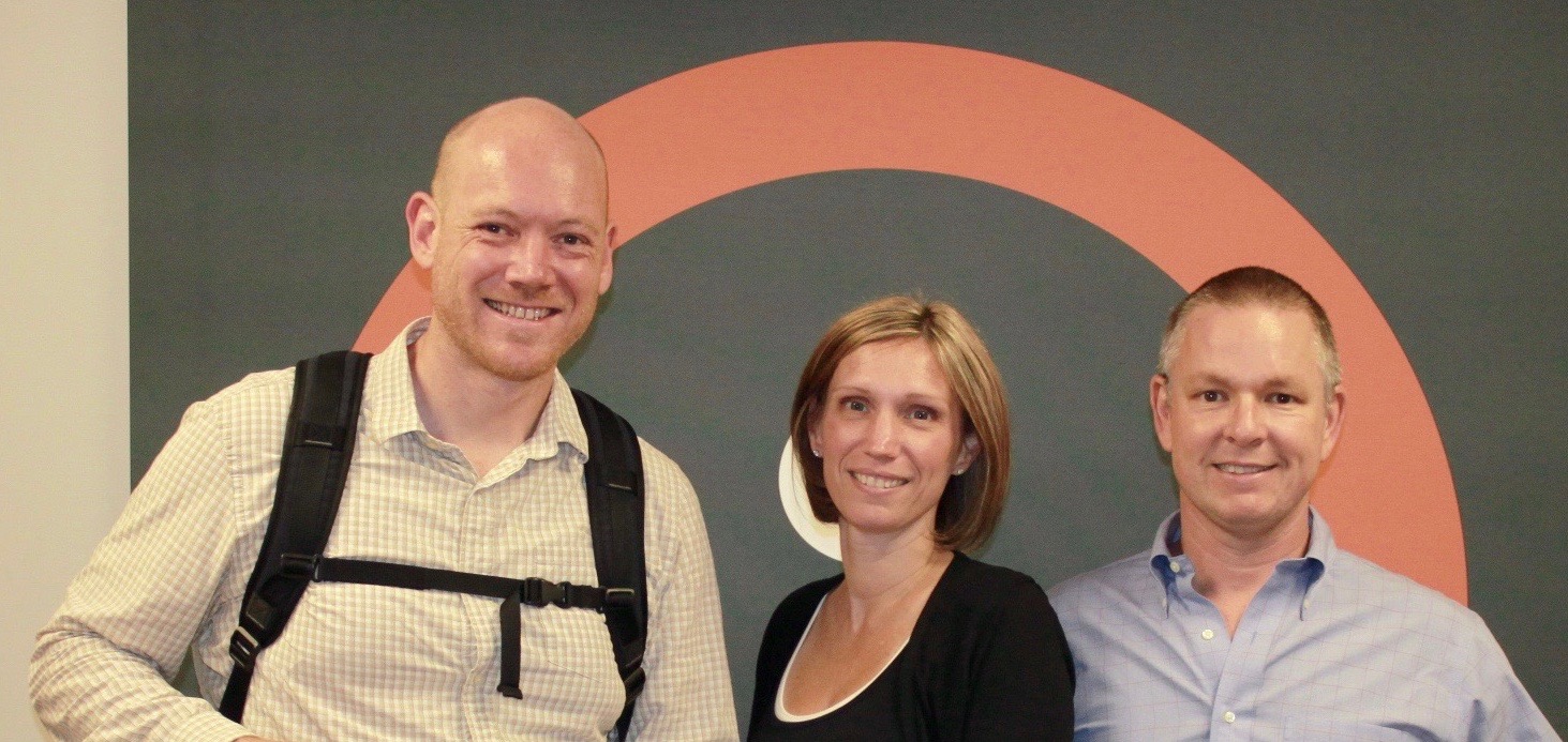 Pictured from left to right are Dan Favre, Executive Director of Bike Easy, Angie Scott, COO of Search Influence and Will Scott, CEO of Search Influence.