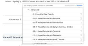 Picture Of Facebook Detailed Targeting Tool - Search Influence