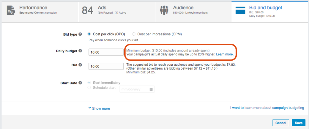 Image Of Competitor Bidding Data For Online Advertising LinkedIn - Search Influence