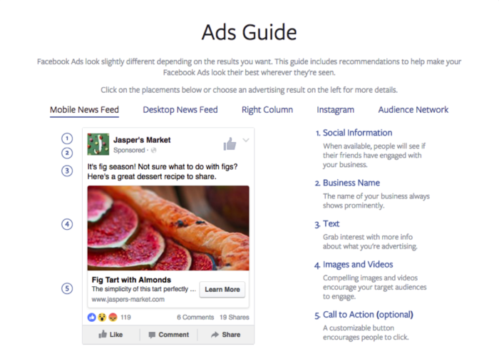 Image of Facebook's Ads Guide for mobile feeds - Search Influence