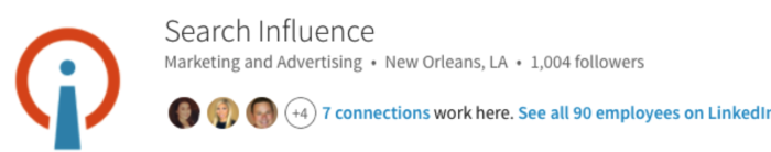 Search Influence company logo LinkedIn header - Search Influence