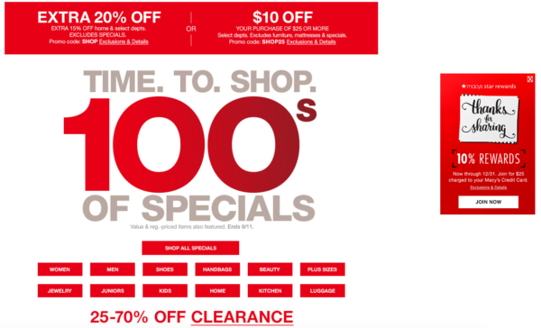 Image Of Macy's Landing Page Sale - Search Influence