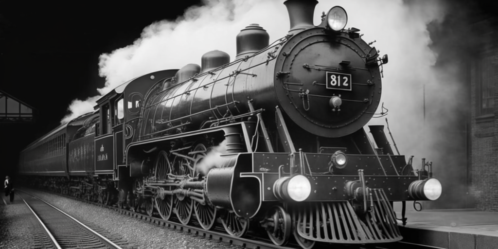 locomotive consultant image of steam locomotive as imagined by Midjourney