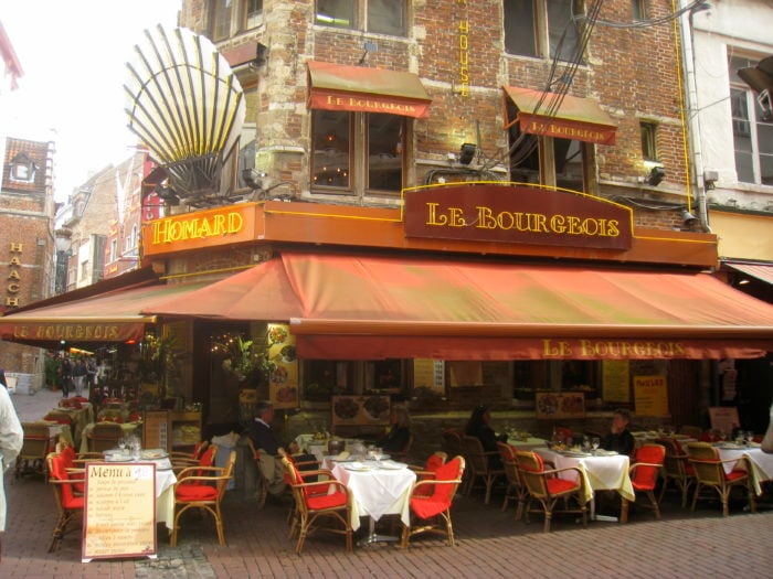 Entrance to a restaurant in France