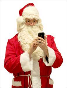 Photo Of Santa On A Smartphone
