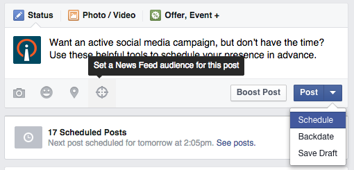 Facebook Audience Scheduled Post Image - Search Influence