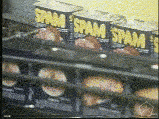 Image of SPAM on a conveyor belt - search influence