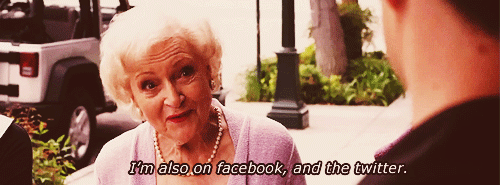 Betty White Informing Us That She's On The Twitter And On Facebook - Search Influence