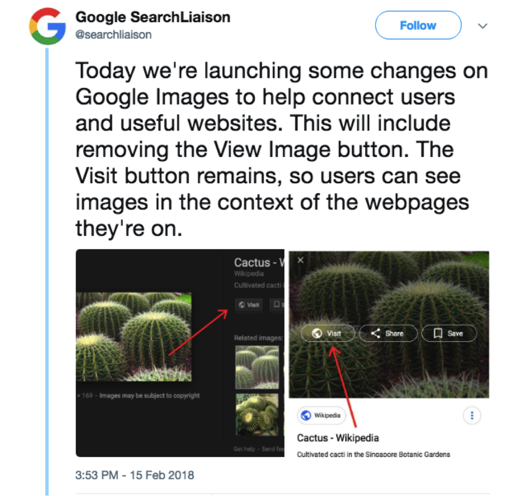 Screenshot of a twitter post from Google - Search Influence