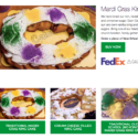 Mardi Gras King Cake from Caluda's getting ready to be shipped via FedEx