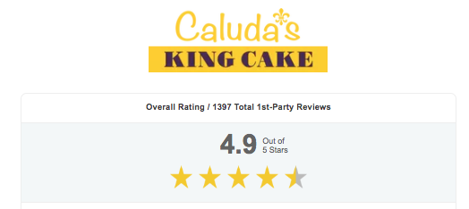 Accumulated reviews for Caluda's King Cake during Search Influence digital marketing campaign