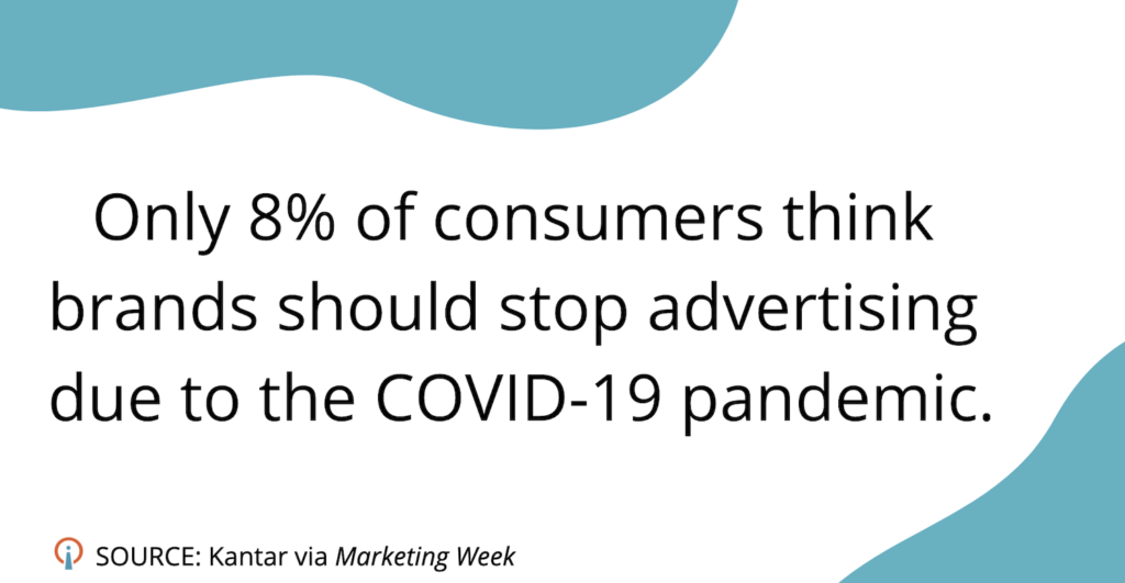 8% of people think companies shouldn’t stop advertising due to the pandemic graphic