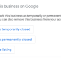 Google My Business COVID-19 Temporarily Closed Hours option