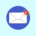 An animated envelope with a notification symbol on the top