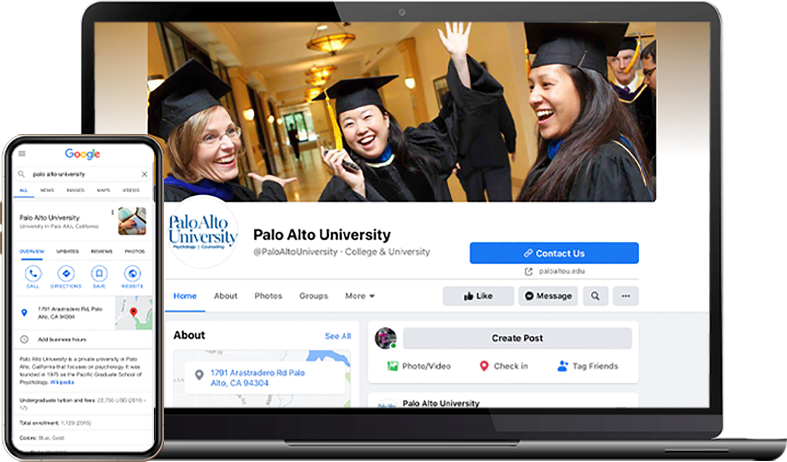 Example of displays for Palo Alto University Case Study - Search Influence