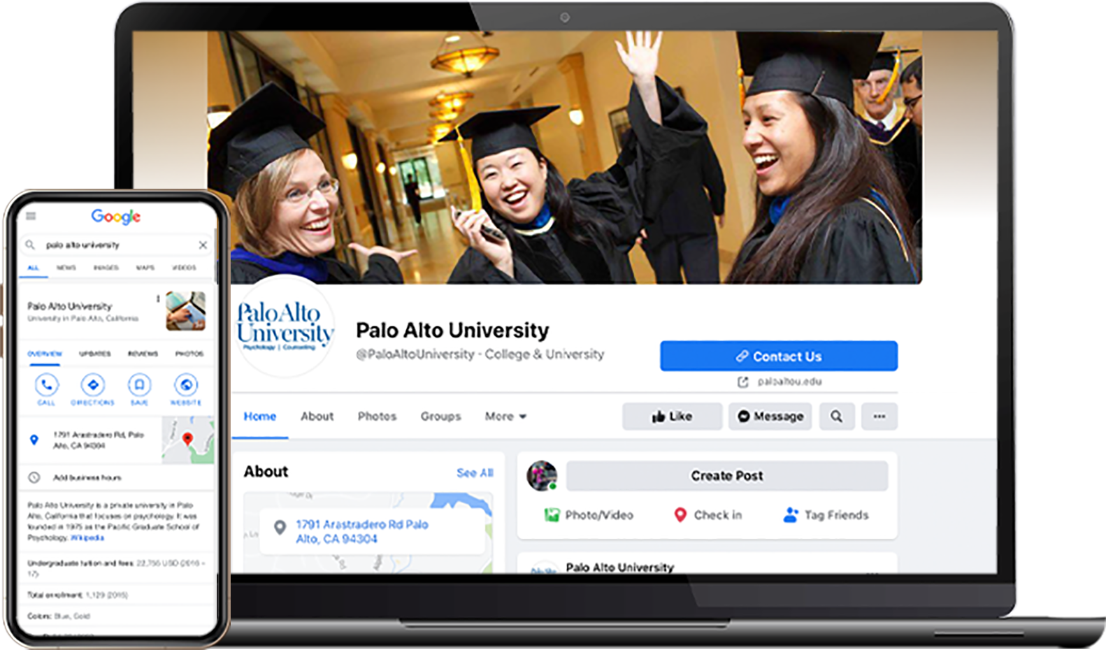 Example of displays for Palo Alto University Case Study - Search Influence