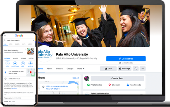 Example of displays for Palo Alto University Case Study - Search Influence