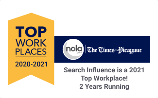 Top Workplaces 2021 Nola Times Picayune Search Influence award graphic