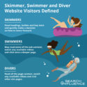 skimmer, swimmer and diver website vistors infographic