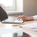 A woman on a laptop