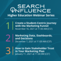 Dates for Search Influence's 3-part higher education marketing webinar