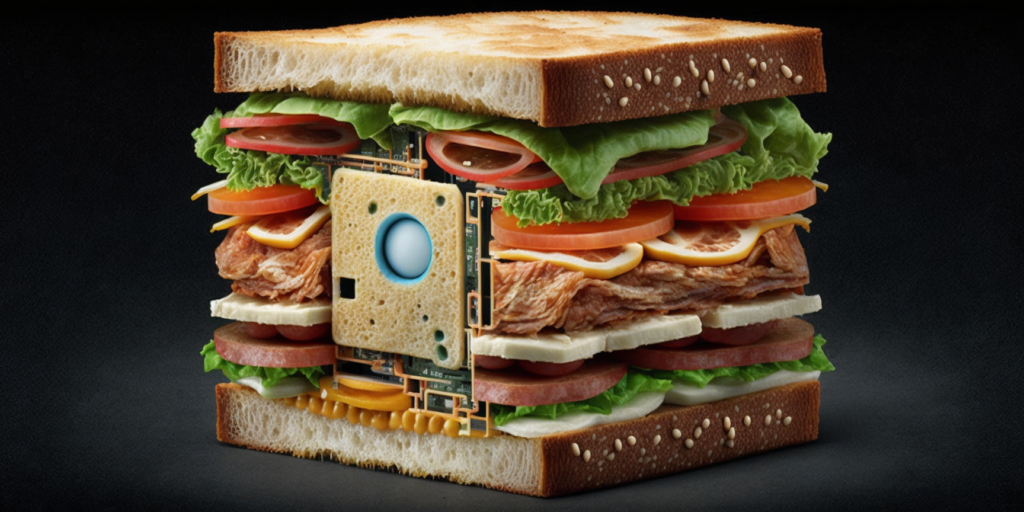 Image of an "AI Sandwich" as imagined by Midjourney
