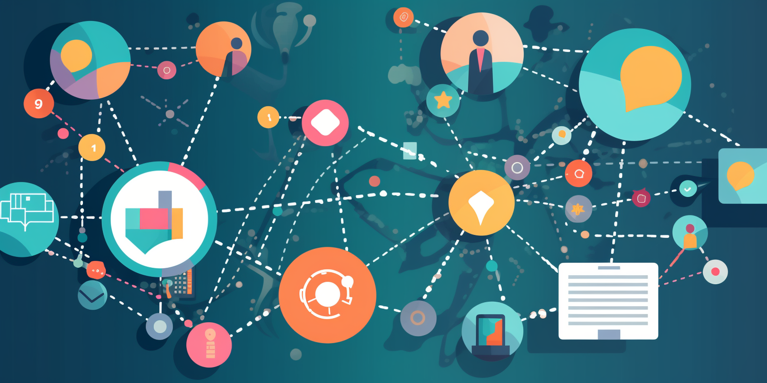 Midjourney rendering: making keyword research easy conceptual image with references to a network