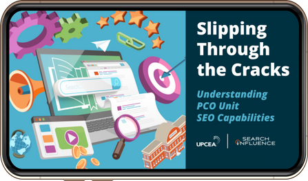 Search Influence's higher education marketing 'SEO Research Study' graphic
