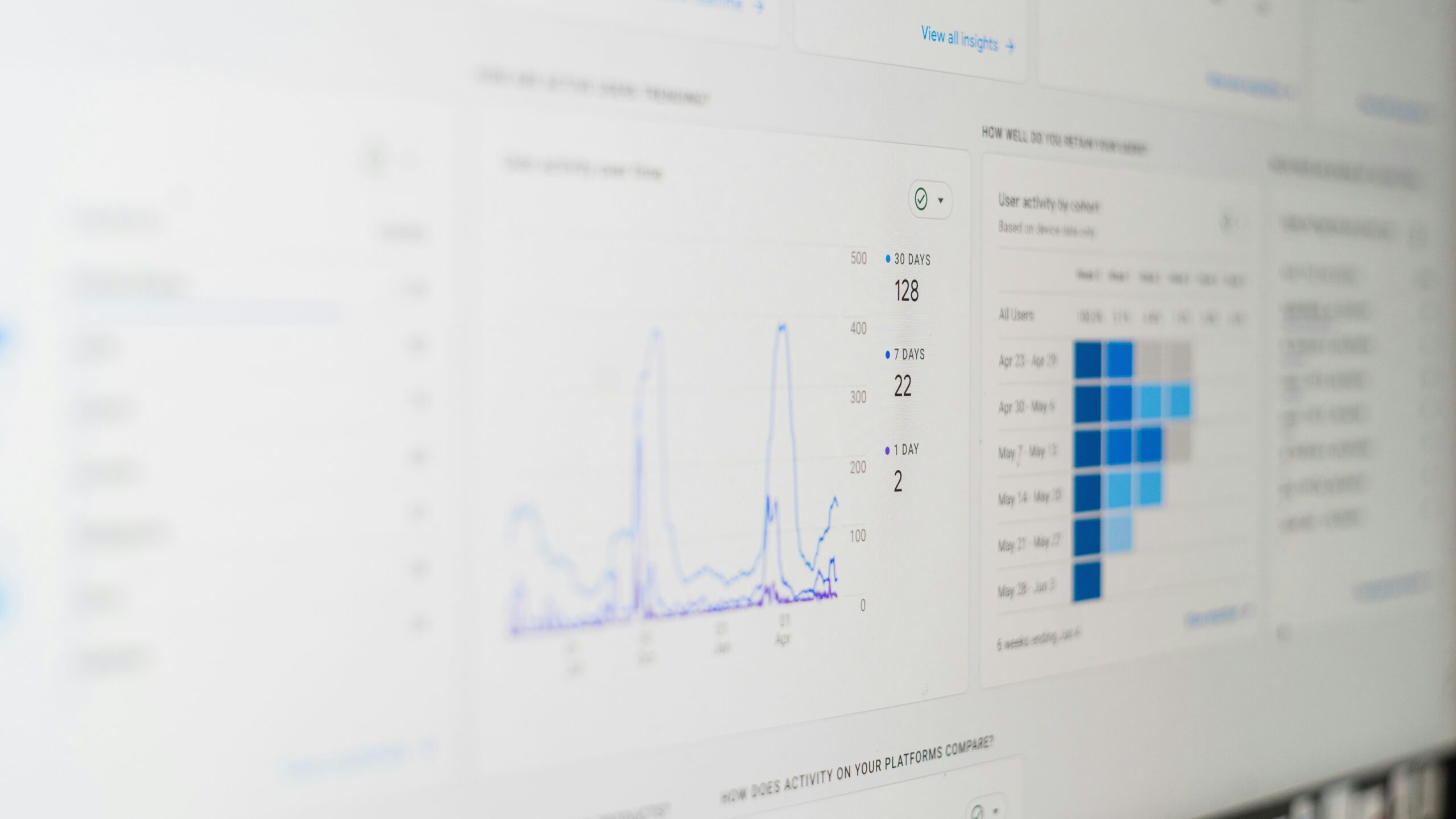 A screen showing data