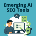 New AI SEO Tools to Watch in 2026 (200 x 200 px) Emerging AI SEO Tools thumbnail graphic showing a person at a computer and a robot reviewing a checklist
